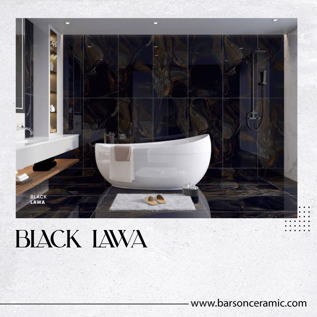 600x1200mm black lava tile