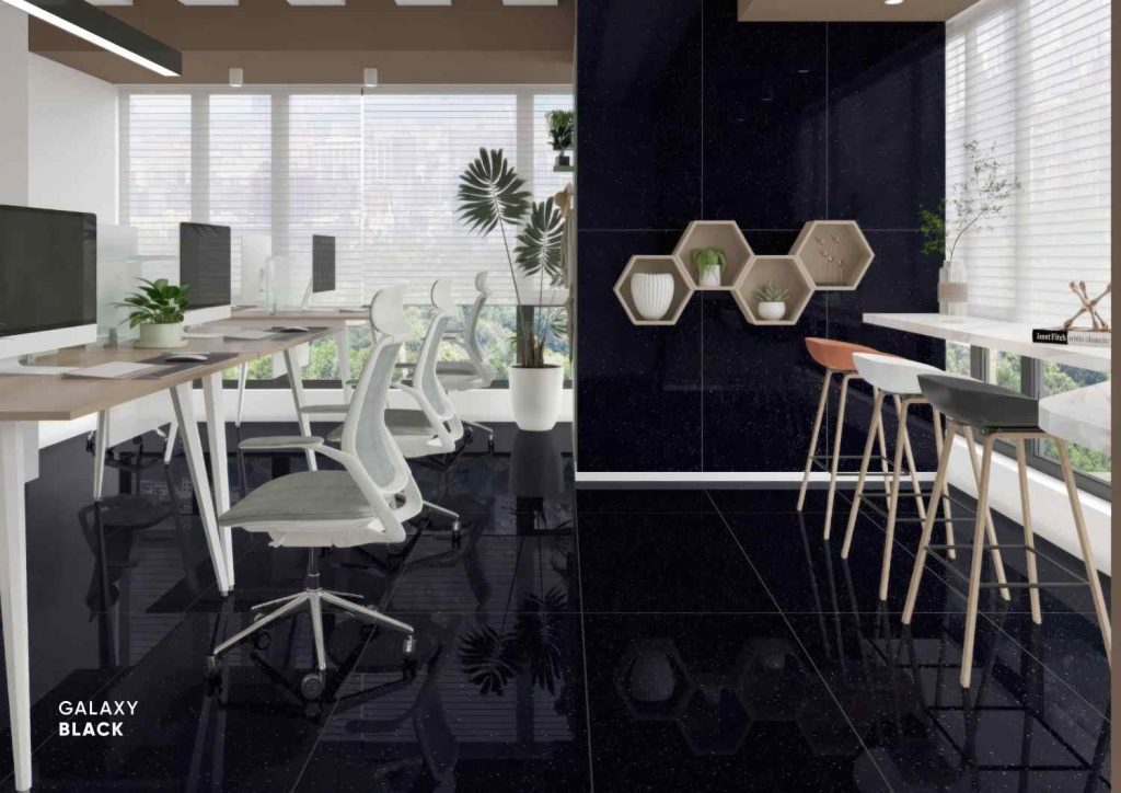 galaxy black tiles for office area