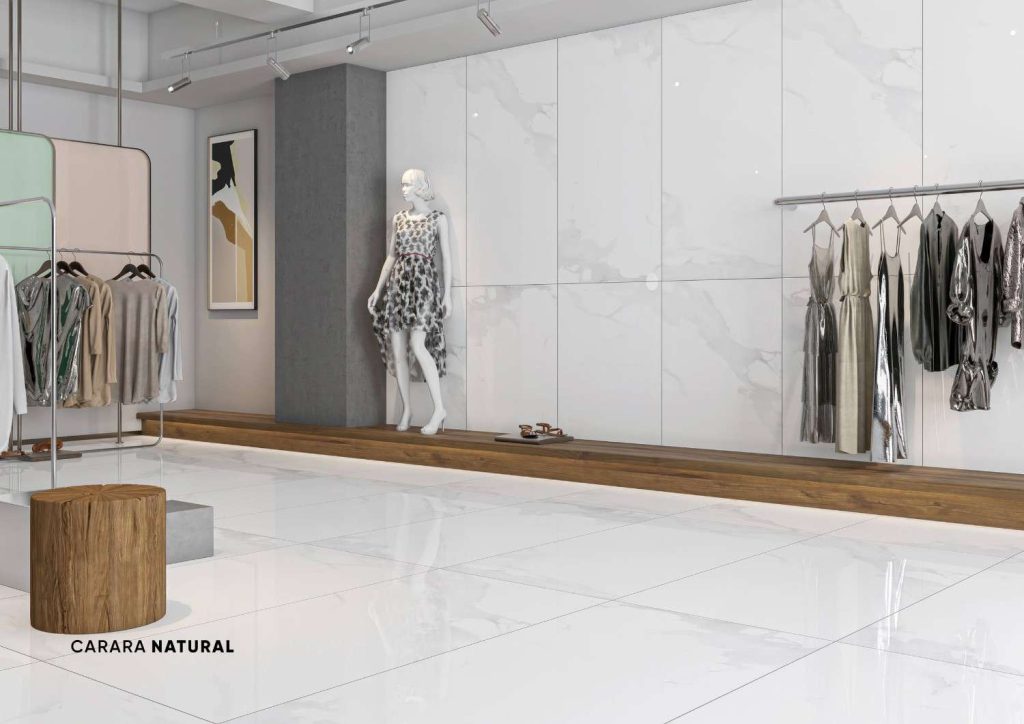 carrara natural tiles for shopping mall