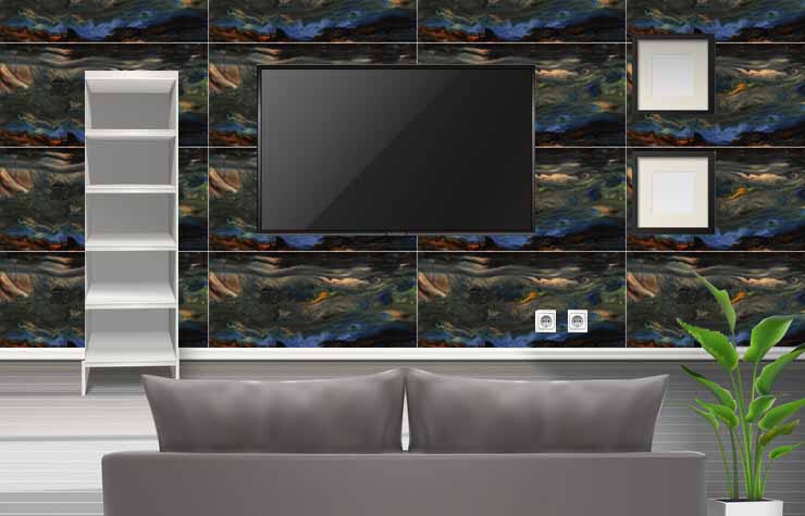 dark color tv wall tiles