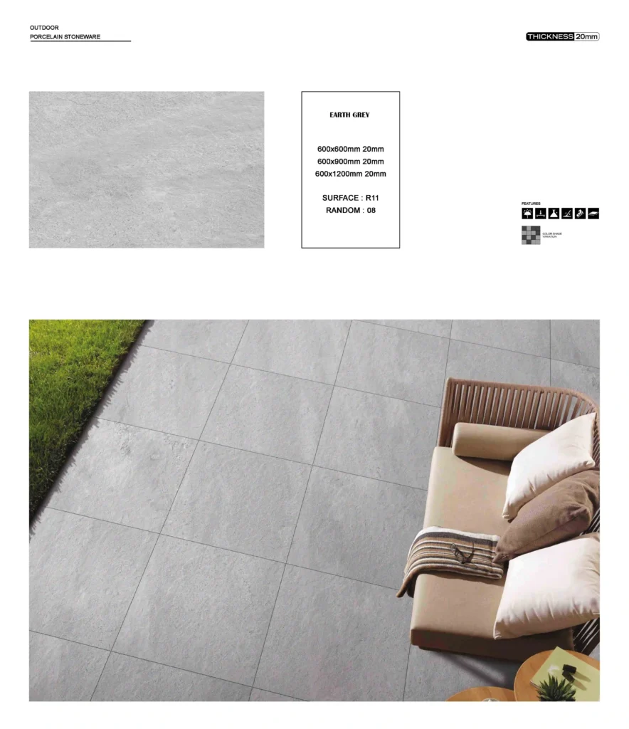 grey 20mm outdoor porcelain tiles