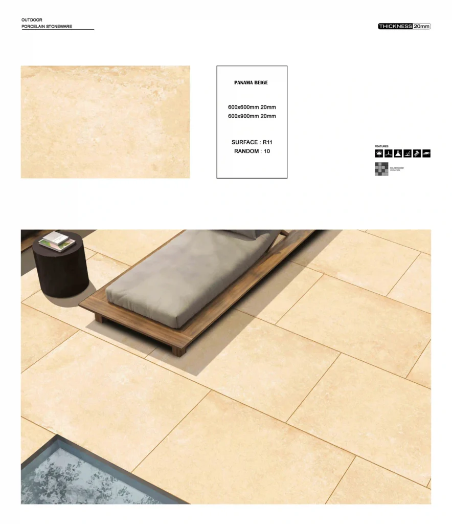 beige 20mm outdoor porcelain tiles